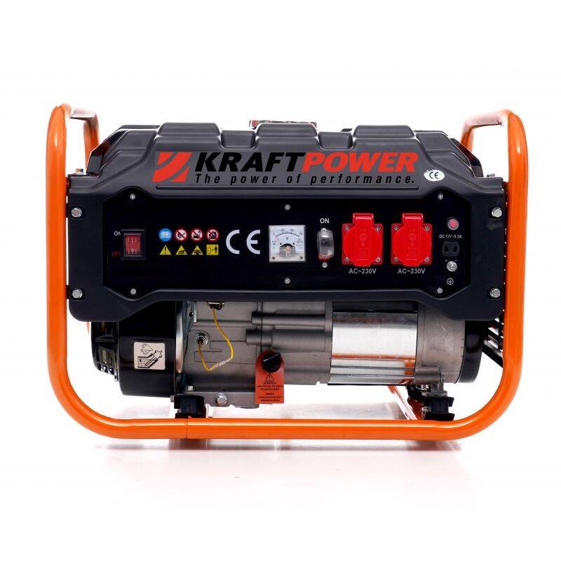 Groupe électrogène Monophasé KraftPower 3500W | Moteur 4 Temps Essence | 230V | Réservoir 15L