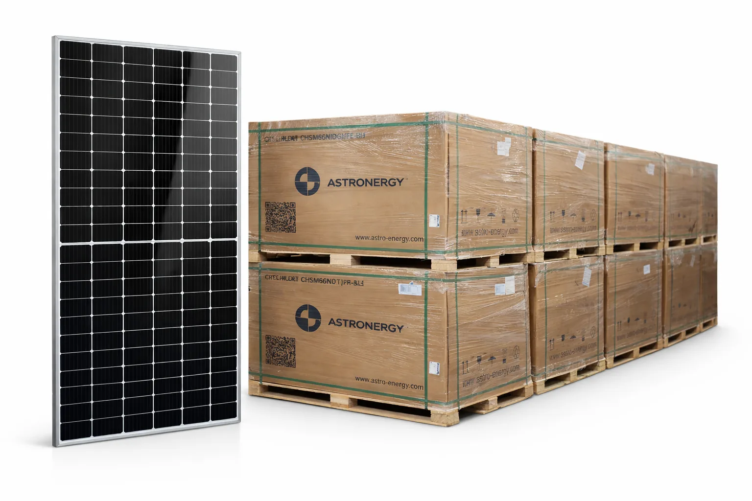 Lot de 36 panneaux solaires Astronergy 620W bifacial verre-verre TOPCon