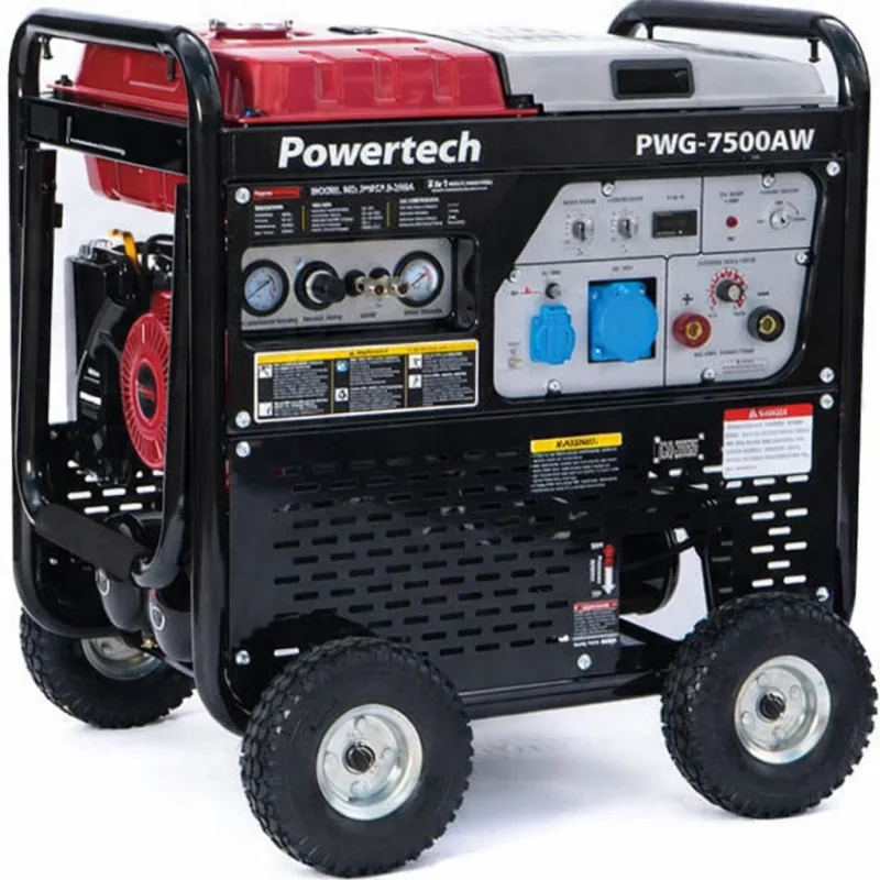 Groupe électrogène essence 5500W 3 en 1 avec poste à souder 200A et compresseur d’air intégré