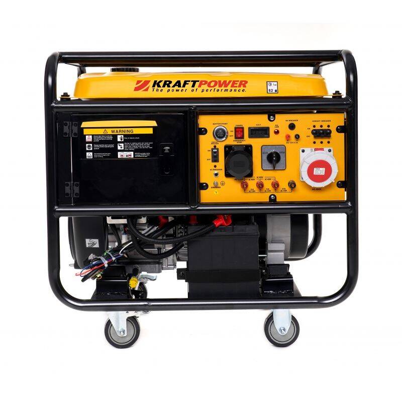 Groupe électrogène triphasé portable KRAFTPOWER 18 kVA – Essence SP95/98, Idéal pour chantiers et ateliers