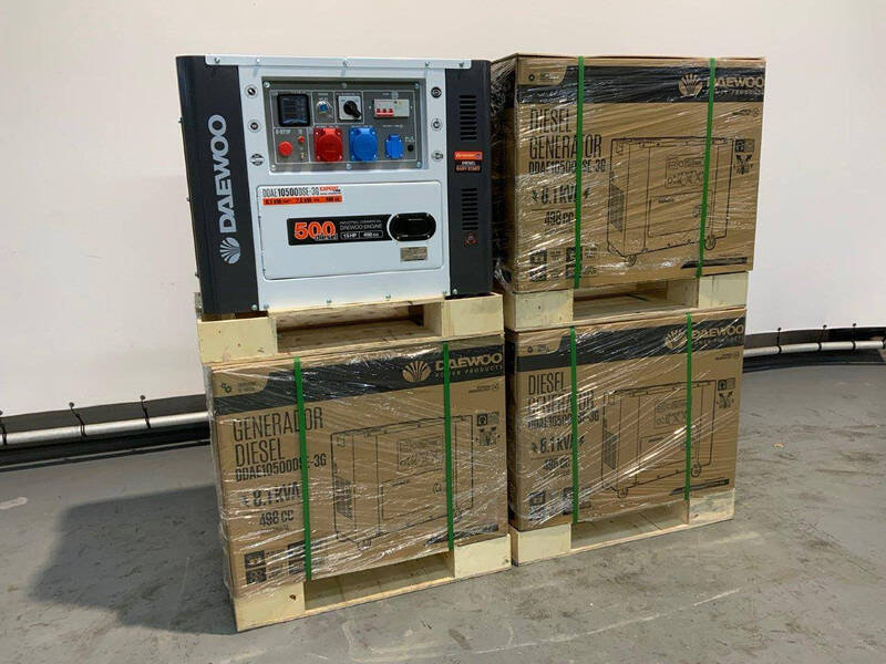 Palette de 4 Groupes Électrogènes Diesel Daewoo 8,1 kVA DDAE10500DSE-3G – Dual Power Silencieux