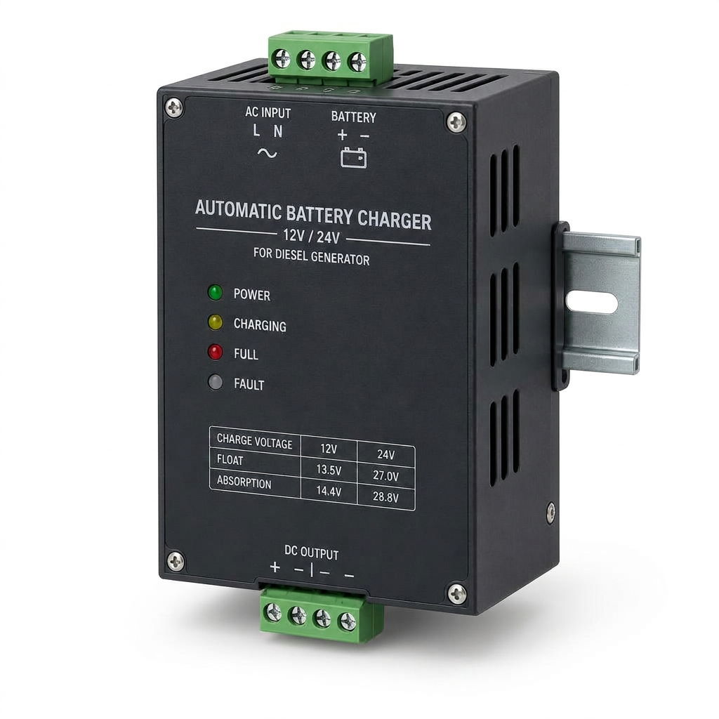 Chargeur de batterie automatique 12V/24V pour groupe électrogène