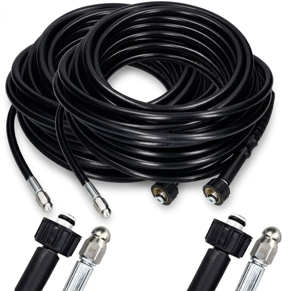 Lot de 2 tuyaux de débouchage de canalisations haute pression – 20 m
